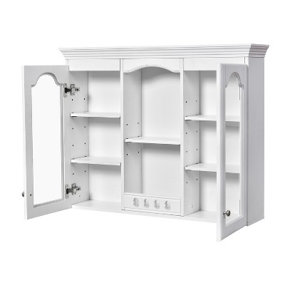 Chery Life 35.27" x 7.83'' x 28'' in White Wall Mounted Medicine Cabinet, Bathroom Wall Cabinet with 2 Glass Doors