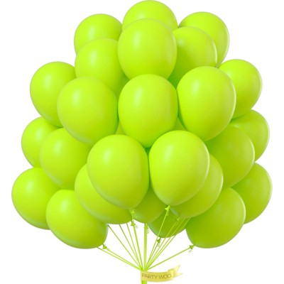 PartyWoo Balloons Lime Green Neon 12 Inch 50 pcs