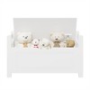 SKRAN Kids Toy Box Chest,Rubber Wood Box, Large Storage Cabinet with Flip-Top Lid/Safety Hinge,Storage Organizer Trunk for Nursery, Playroom, White A - 4 of 4