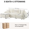MYINDA 4 Pieces L-Shaped Corduroy Sofa Set with USB Charging Port, Multi-Functional Storage Armrests for Living Room,Beige - 3 of 4