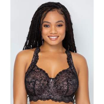 Smart & Sexy Women's Full Coverage Unlined Underwire, Lace & Mesh See, Plus  Size Lingerie Inspired Retro Bra, Black Hue with Blushing Rose, 34C at   Women's Clothing store