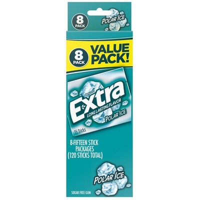 Extra Sugar Free Chewing Gum Polar Ice15.0 ea x 8 pack