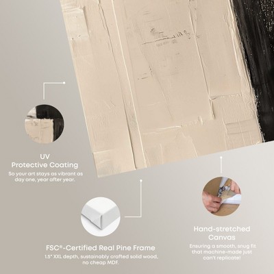 Black and Beige Abstract Canvas Wall Art, 16" x 20"