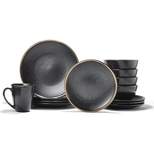 American Atelier Varda Round Dinnerware Set – 16-Piece Stoneware Dinner Party Collection 4 Dinner Plates, 4 Salad Plates, 4 Bowls & 4 Mugs