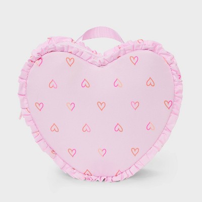 Girls' Mini Heart Shaped Ruffle Backpack - Cat & Jack™️: Structured, Adjustable Strap, 5+ Years