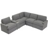 NicBex Sectional Sofa with Storage Box & USB Ports & Cup Holder L Shaped Modular Sofa for Living Room - 2 of 4