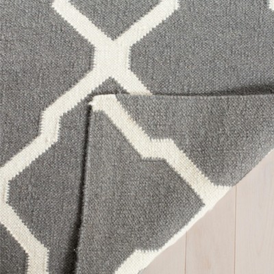 Handmade Grey/Ivory Geometric Wool Area Rug 8' x 10'