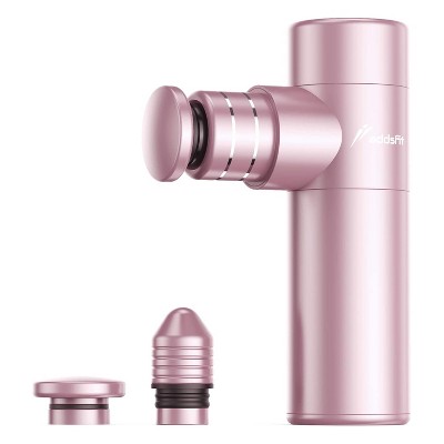 addsfit Whisper Quiet Portable Mini Pocket Sized Ergonomic Handheld Muscle Deep Tissue Massager Massage Gun with 2 Head Attachments and 3 Speeds, Pink
