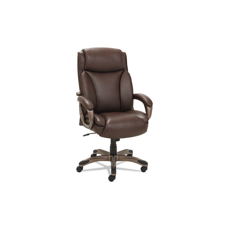 Alera Alera Veon Series Executive High-Back Bonded Leather Chair, Supports Up to 275 lb, Brown Seat/Back, Bronze Base, 3 of 8