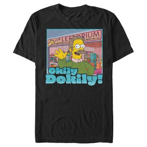 Men's The Simpsons Ned Flanders Leftorium Okily Dokily T-Shirt - 1 of 4
