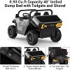 24V 4WD Electric Ride On Dump Truck with Motorized Dump Bed, Remote Control, LED Lights, Music, Two Seater - 4 of 4