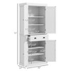 Okak Floor Sideboard Cabinet 48.5" Kitchen Pantry Farmhousewith 2 Adjustable Shelves and 4 Beadboard Doors - 2 of 4