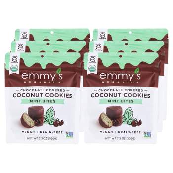 Emmy's Organics Chocolate Covered Coconut Cookie Mint Bites - Case of 6/3.5 oz