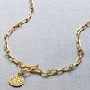 Ross-Simons 18kt Gold Over Sterling Paper Clip Link Toggle Necklace With Removable "T and T Twin Talk" Logo Charm - 2 of 4