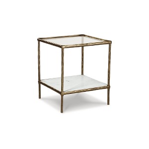 Signature Design by Ashley Casual Ryandale Accent Table  Antique Brass Finish - 1 of 4