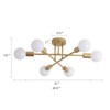 Itopfox Gold Modern Sputnik Chandelier Ceiling Light Fixture, 6-Light Industrial Semi Flush Mount for Bedroom Dining Living Room Kitchen Hallway - 4 of 4