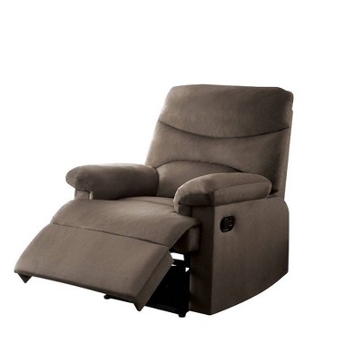 Arcadia Light Brown Microfiber Massage Recliner with Wood Frame