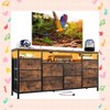 Garvee 10 Drawer TV Stand for 65-75 Inch TV - 63" W Long Fabric Dresser Entertainment Center with LED Lights & Power Outlets - 2 of 4