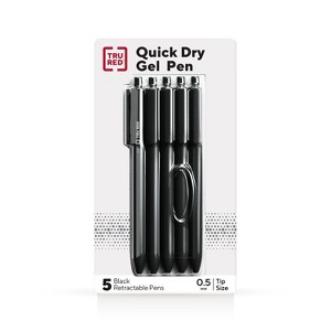 TRU RED Retractable Quick Dry Gel Pens Fine Point 0.5mm Blk TR54486 - 1 of 4