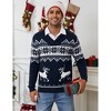 Ugly Christmas Sweater Men Fuuny Reindeer Snowflake Print Pullover Tops Long Sleeve v Neck Soft Knitted Sweaters - 4 of 4