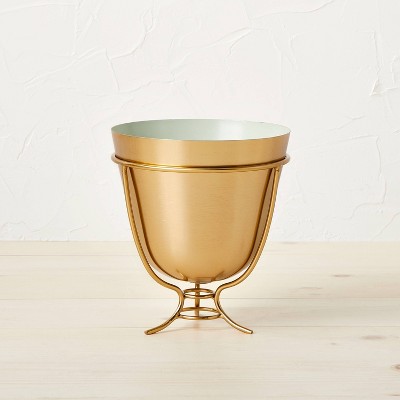 Photo 1 of 2 pack - Short Brass Footed Planter - Opalhouse designed with Jungalow