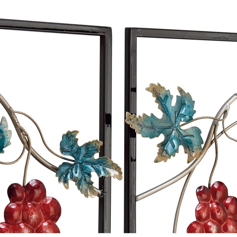 Set of 2 Metal Wine Wall Decors with Grapes Detailing - Olivia &#38; May, 4 of 6