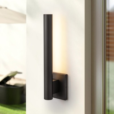 Rennnsan Doresin 15"H Hardwired Linear Modern LED Dimmable Wall Sconce in Black