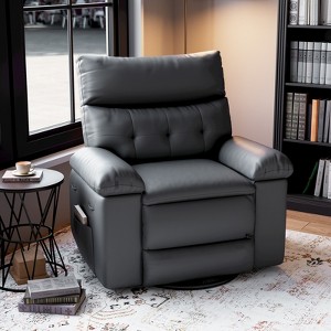 Power Recliner Chair - Heat and Massage, Adjustable Electric Recliner Ergonomic PU Leather Single Sofa, Padded Seat, Lazy Chair for Living Room - 1 of 4