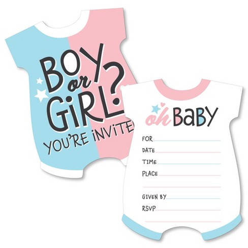 Premium Vector  Boy or girl gender reveal colorful greeting card