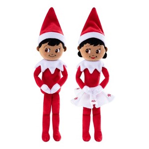 The Elf on the Shelf 12" Plushee Pal Snuggler Elf Dark Tone Girl & Boy, Ages 3+ - 1 of 4