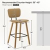 Bekrvio 26" Counter Height Bar Stools - PU Leather Upholstered with Backs, Bent Wood Legs, Mid Century Modern Counter Stools for Kitchen Island - 2 of 4
