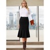 INSPIRE CHIC Women's Corduroy High Waist Button Front Fishtail Skirt with Pockets Midi Skirts - 2 of 4