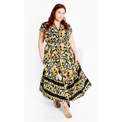 Women's Plus Size Lilah Maxi Dress - black | CITY CHIC