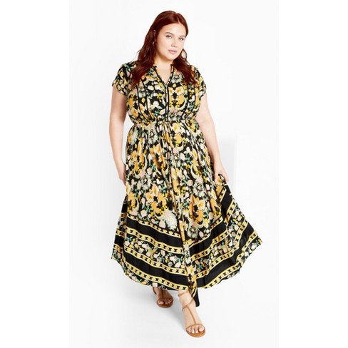 Women's Plus Size Lilah Maxi Dress - black | CITY CHIC - image 1 of 4