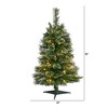 Nearly Natural 3-ft Wisconsin Slim Snow Tip Pine Artificial Christmas Tree with 50 Clear LED Lights - 2 of 4