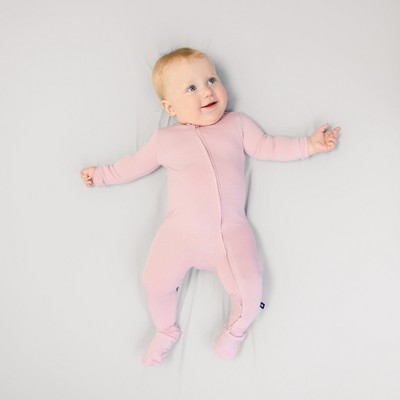 Larkspur Baby Zip Footie in Rose