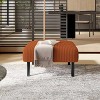 CAVINAS 15.35"H Small Ottoman Footstool with Legs,Corduroy Fabric Ottoman with Soft Padded seat,Modern Square Ottoman for Bedroom - 2 of 4