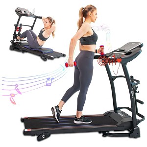 Ksports Multi-Functional Electric Treadmill Home Gym Cardio Strength Training Workout Set w/ Ab Mat, Sit-Up Strap, & Adjustable Incline - 1 of 4