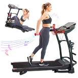 Ksports Foldable 16" Wide Cardio Fitness Treadmill with Bluetooth Connectivity, LCD Progress Display, and Tracking Apps for Home Gyms, Black