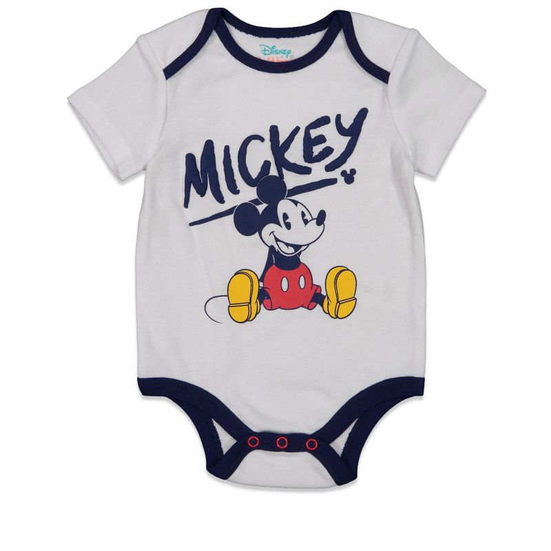 Disney Mickey Mouse Baby Pants Pullover T-Shirt and Bodysuit 4 Piece Layette Set Newborn to Infant , 5 of 10