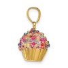 Black Bow Jewelry 14k Yellow Gold 3D Bead Icing Cupcake Pendant - 2 of 4