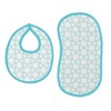 Bacati - Petals/Floral Muslin 4 pc set of Bibs & Burp Cloths Set Aqua - 2 of 4