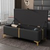 Kumasinova 47.2"Luxury Black&Gold PU End of Bed Ottoman Bench with Storage,&Metal Legs,Accent Bench Bed Bench for Living Room&Bedroom,250lbs Max - 2 of 4