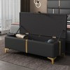 NicBex Bench for Bedroom Upholstered PU Storage Ottoman with Metal Legs for Bedroom,Living Room, Black - image 2 of 4