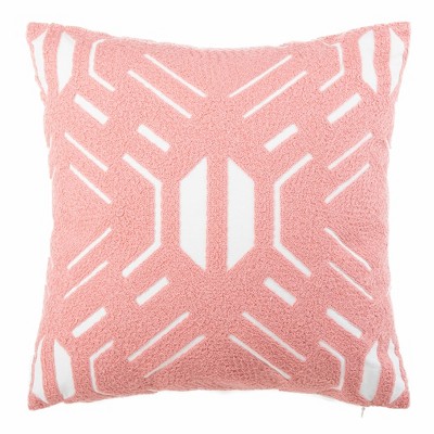 Kassidy Pillow - Blush/White - 18" x 18" - Safavieh