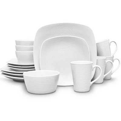 Noritake Colorscapes Wow Swirl (white On White) 16-piece Square ...