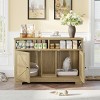 Farmhouse Large Hidden Cat Litter Box Cabinet with Open Shelf, Multifunctional Indoor Enclosure for Two Cats – The Pop Home - 2 of 4