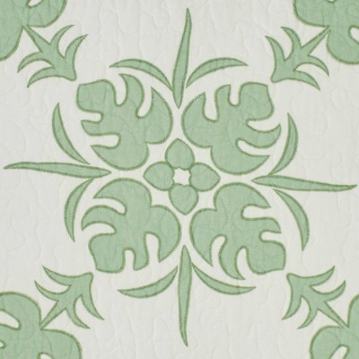 Molokai Green and Beige Cotton Embroidered Sham