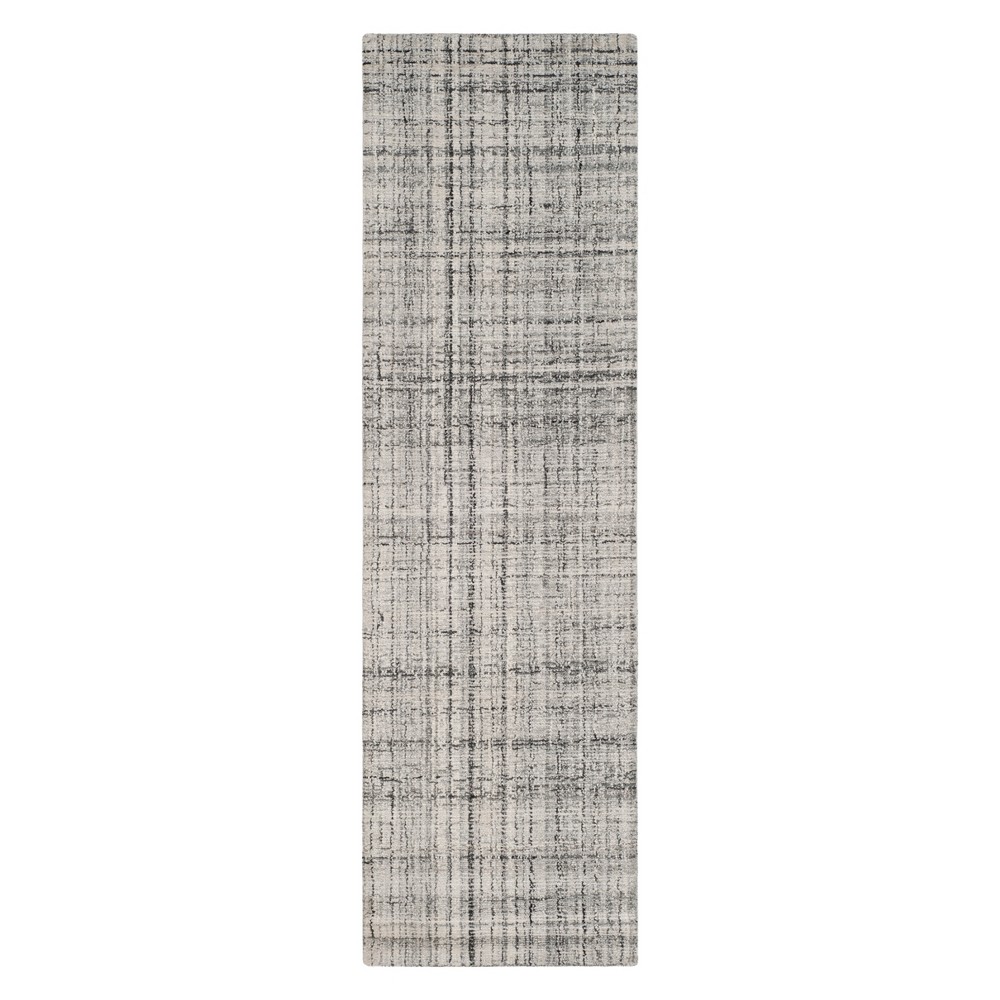 2'3inx8' Runner Crosshatch Gray/Black - Safavieh