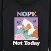 Women's - Disney Princess - Aurora Sleeping Beauty Nope Not Today Lightweight French Terry Wide Neck Long Sleeve Shirt - 2 of 4